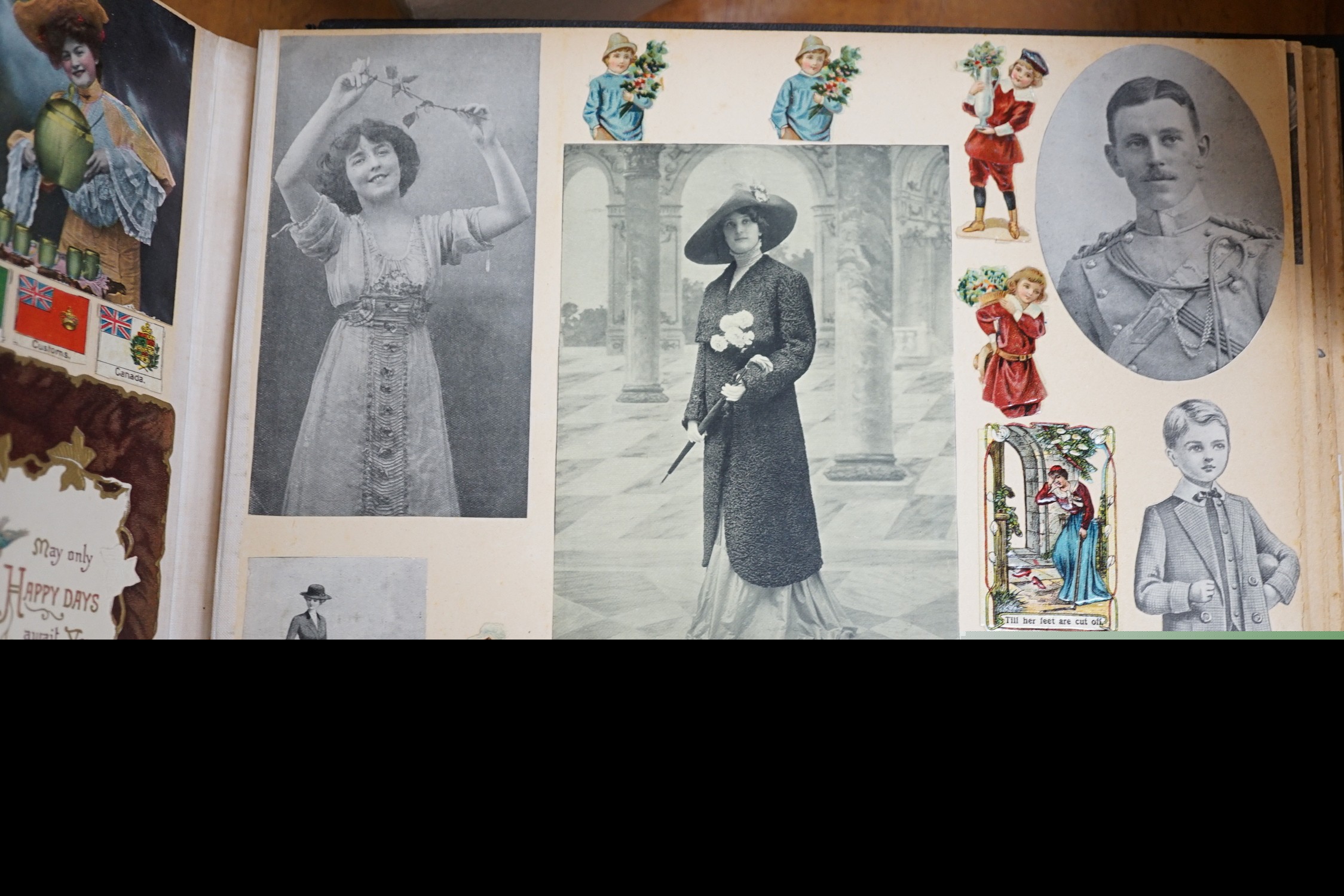 Two Victorian scrap albums and Victorian chromolithographic scraps